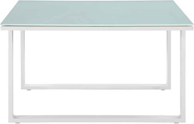Modway Fortuna Aluminum Outdoor Patio Side Table in White - Photo 4