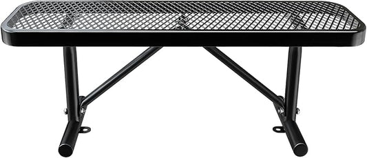 4FT/48INCH Heavy Duty Metal Park Bench for Outside, Outdoor Garden Benches, Expanded Metal Mesh Bench for Shopping Malls, Lawn, Park, Deck, Patio, Porch, Black