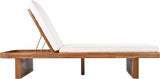 Acacia Wood Patio Chaise Lounge, Outdoor Lounge Chairs with Cushions and Adjustable Reclining Backrest - Photo 7