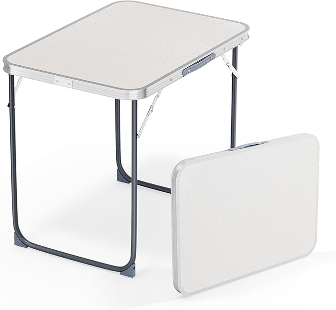 VINGLI 2.3FT Small Camping Table，Portable Camping Table with Carrying Handle, Picnic Table Foldable Table Essentials for Indoor Outdoor