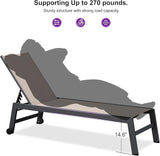 PURPLE LEAF 6-Piece Patio Chaise Lounge Outdoor Pool Lounge Chairs with Adjustable Backrest and Side Tables Aluminum - Photo 6