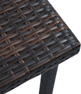 Small Brown Poly Rattan Garden Side Table - Photo 4