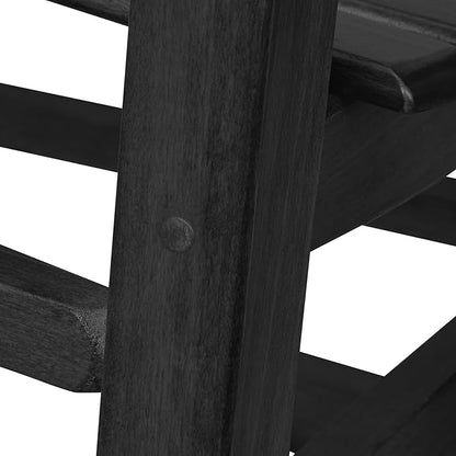 Child's Wood Porch Rocden,Lawn,Bker - Perfect for Indoor or Outdoor All Weather Rocker for Garalcony,Backyard and Patio Porch Rocker Use - Suitable for 6-10 Years Old(Blcak)