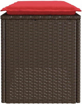 Garden Bench Deck Bench Patio Bench with Cushion Brown 43.3"x15.7"x17.3" Poly Rattan - Photo 5