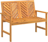 Garden Bench Wood 109 cm Wooden Bench Garden Weatherproof Outdoor Bench Balcony Bench Wood Park Bench Balcony Furniture - Photo 3