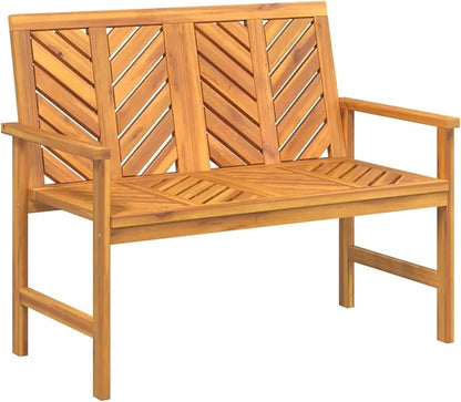 Garden Bench Wood 109 cm Wooden Bench Garden Weatherproof Outdoor Bench Balcony Bench Wood Park Bench Balcony Furniture Wood Solid Wood Acacia