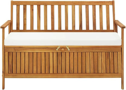 Garden Bench Deck Bench Patio Storage Bench Solid Acacia Wood 47.2"x24.8"x33.1"