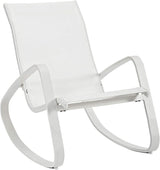 Modway Traveler Outdoor Patio Aluminum Mesh Rocking Sling Lawn Chair Glider in White White - Photo 1