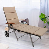 Tangkula Wicker Chaise Folding Back Adjustable Aluminum Rattan Lounger Recliner Chair W/Wheels (Mix Brown) - Photo 1