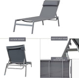 Domi 3 Pieces Adjustable Chaise Lounge Set Outdoor Patio Lounge Chair All Weather Five-Position Recliner Chair Set - Photo 4