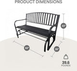 Four Seasons Courtyard Outdoor Patio Bench Glider Backyard Garden, Front Porch - Photo 3