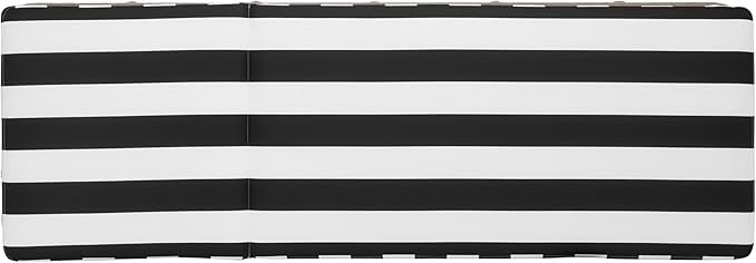 SAFAVIEH Outdoor Patio Furniture Collection - Gillian Heather Tan Rope Daybed, Black Stripe Cushion, Coastal Sunlounger, Fully Assembled (PAT7527E)
