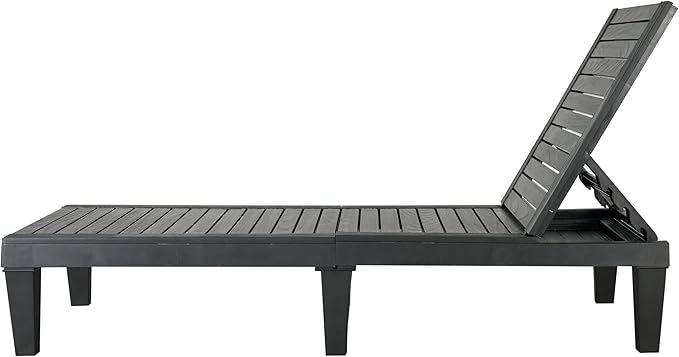 BTEXPERT Foldable Outdoor Chaise Pool Lounge Chair Folding Sun Bed Patio Couch Reclining Lounger Adjustable Backrest - Photo 1