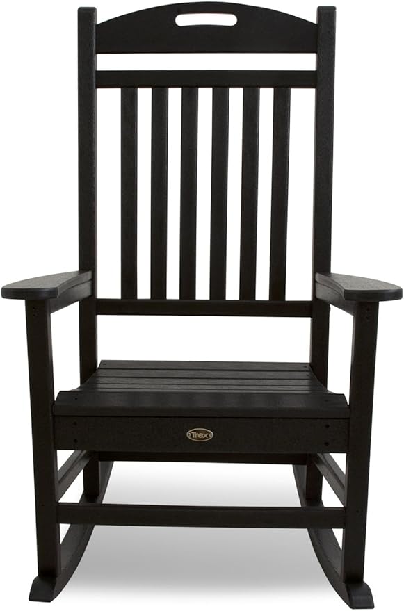 Trex Outdoor Furniture by Polywood Yacht Club Rocker Chair, Charcoal Black (TXR100CB)