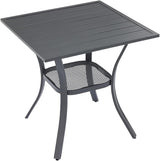 VICLLAX Small Square Outdoor Patio Table, All Weather Metal Outdoor Dining Table for Lawn Garden - Photo 1