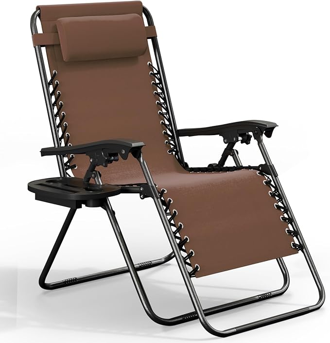 Nestl Zero Gravity Chairs, Portable Patio Lounge Chair Outdoor with Pillows & Cup Holder Trays - Photo 1