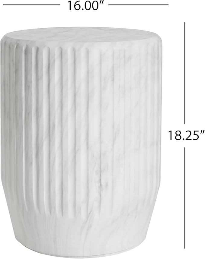 Christopher Knight Home Jayme Lightweight Concrete End Table, Outdoor Cylinder Side Table - Photo 2