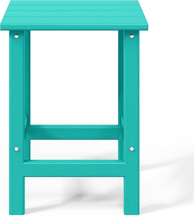 WestinTrends Malibu Square Outdoor Side Table for Adirondack Chair, Turquoise - Photo 9