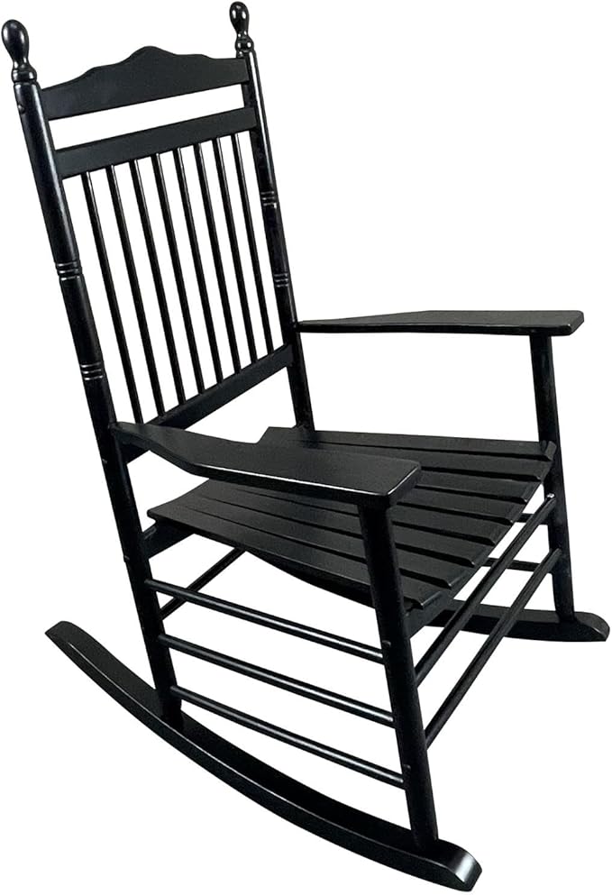 Rocking Solid Wood Chair, Front Porch Rocker for Adult, Load Bearing 280 lbs
