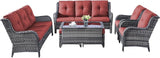 Rilyson Wicker Patio Furniture Sofa Set - 7 Piece Rattan Outdoor Patio Sectional Conversation Sets with 2 Sofa - Photo 3