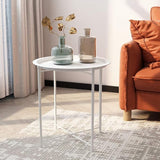 VECELO Side/End Table, Folding Round Metal Anti-Rust and Waterproof Outdoor or Indoor Tray for Living Room Bedroom - Photo 6