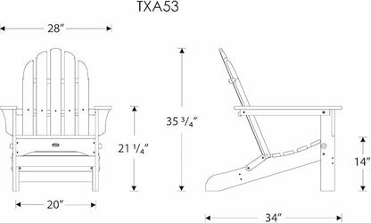 Trex Outdoor Furniture Cape Cod Folding Adirondack Chair, Tree House