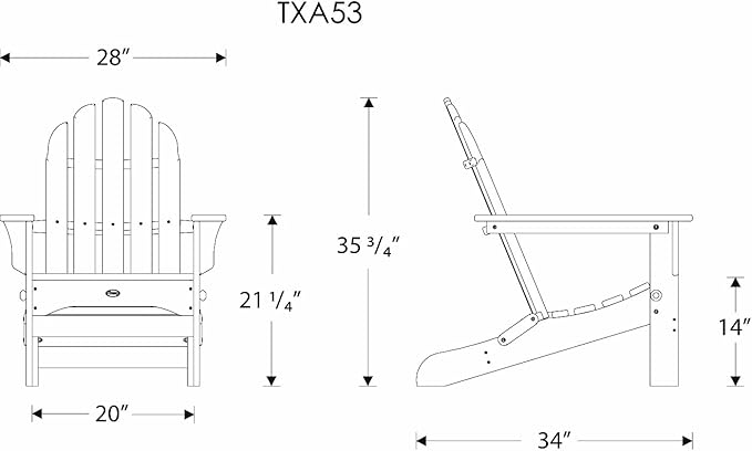 Trex Outdoor Furniture Cape Cod Folding Adirondack Chair, Classic White