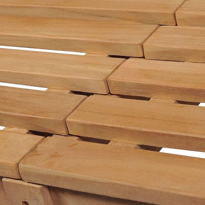 Garden Bench Warm Teak Wood Fine Sanded Teak Hardwood Large Patio Bench Park for Lawn Outdoor