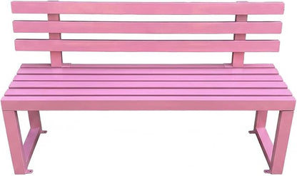 47.2" Garden Bench with backrest, Metal Bench Outdoor, Ground-Mountable, Securable Outdoor Benches, Garden & Park, Also Available in39.4, 59", and 70.9"