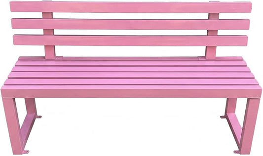 39.4" Garden Bench with backrest, Metal Bench Outdoor, Ground-Mountable, Securable Outdoor Benches, Garden & Park, Also Available in 47.2", 59", and 70.9"
