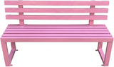 59" Garden Bench with backrest, Metal Bench Outdoor, Ground-Mountable, Securable Outdoor Benches, Garden & Park - Photo 1