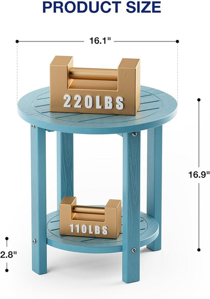 YEFU 3-Piece Adirondack Chair and Table Set: Outdoor Lounge Furniture Set - Outdoor Chair Plastic Weather Resistant with Wide Armrests for Patio Lawn Pool Porch Garden(Blue