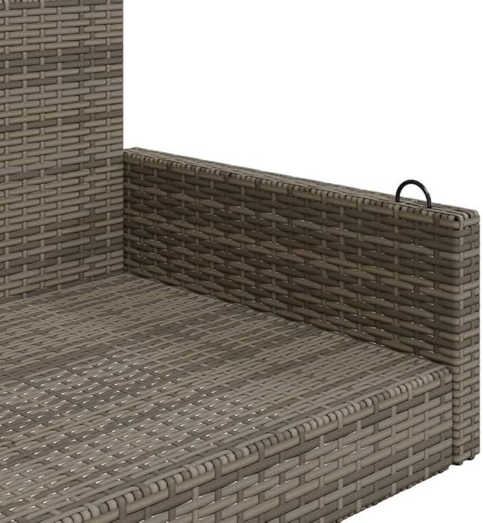 Grey PE Rattan Swing Bench with Powder-Coated Steel Frame, 2-Seater Outdoor Patio Furniture for Garden and Balcony, UV-Resistant Modern Design for Relaxation
