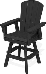 SERWALL Swivel Adirondack Bar Chair, HDPE Swivel Balcony Adirondack Chair, Outdoor Bar Height Barstoolsfor Bistro - Photo 1