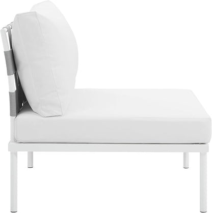 Modway EEI-2600-WHI-WHI Harmony Outdoor Patio Aluminum, Armless Chair, White White