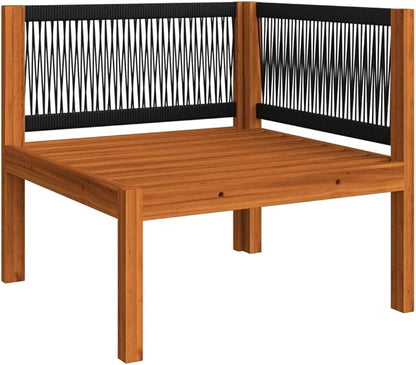 10 Piece Acacia Wood Garden Lounge Set with Weather-Resistant Cushions, Modular Outdoor Patio Furniture for 9 People, Rustic Solid Wood Design for Balcony