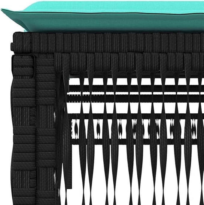 2-Pack Black Rattan Sun Lounger Set, 78", Adjustable Backrest, Cushions, Steel Frame, Patio/Garden/Pool - Photo 9