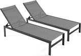 Tangkula Aluminum Lounge Chair Outdoor, Patio Adjustable Chaise Lounge with 6-Position Backrest, Aluminum Frame - Photo 1