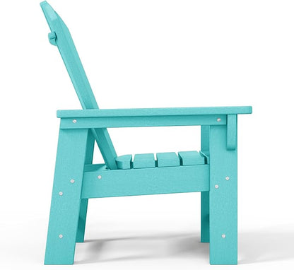 WestinTrends Malibu Kids Outdoor Adirondack Plastic Patio Chair (Set of 2), Turquoise