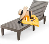 Tangkula Outdoor Chaise Lounge Chair, Lightweight Patio Lounge Recliner Chair with Adjustable Backrest - Photo 1