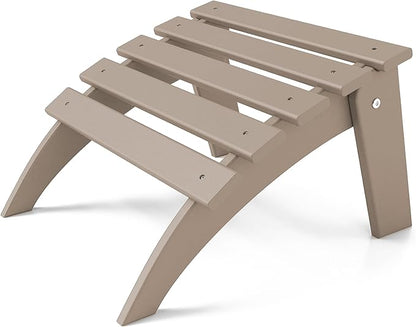 FOOWIN Folding Adirondack Ottoman, HDPE All Weather Adirondack Footrests, Ottoman for Adirondack Chair,Patio Footstool for Outside Easy Storage,for Patio, Backyard, Porch, Garden, Brown