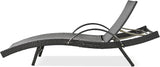 Set of 2 Reclining Chaise Lounge with Pull-Out Side Table - Photo 7