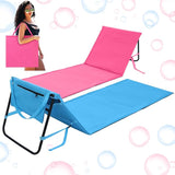 2 Pack Folding Beach Lounge Chair for Adults Couple Portable Sun Lounger Lightweight Tanning Mat with Storage Pocket - Photo 1