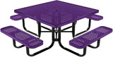COATEDOUTDOORFURNITURE Heavy-Duty Portable Outdoor Kids Table with Umbrella Hole, Punched Steel Kids Picnic Table - Photo 1