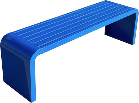 Modern Outdoor Benches Weatherproof Backless Front Porch Bench Metal Garden Benches for Outdoors Sturdy Steel Frame Patio Benches for Outdoors, Backyard, Lawn(Blue01,120cm(47.24in))