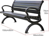 Garden Bench, Outdoor Benches, with Anti-Rust Metal Powder Coated Frame - Photo 2