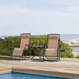 Homall 3 Pcs Zero Gravity Chair Patio Folding Recliner Outdoor Chaise Lounge Chairs Portable Reclining Chair Set with - Photo 6