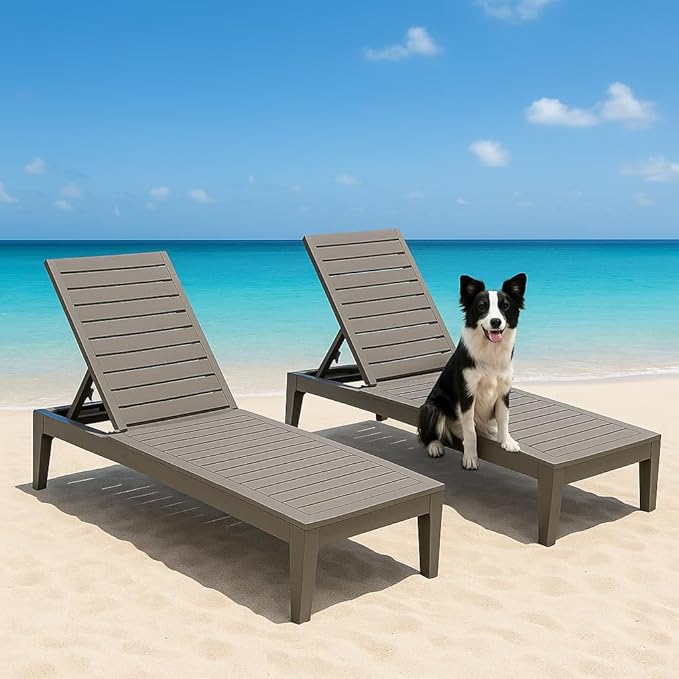 Lounge Chair, Pool Lounge Chairs Set of 2, Lounge Chair Outdoor, Waterproof Sun Loungers Chair - Photo 8
