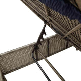 Gray PE Rattan Sun Lounger with Multi-Position Backrest, 78 x 31 x 15 in Outdoor Chaise Lounge Set with Side Table - Photo 7