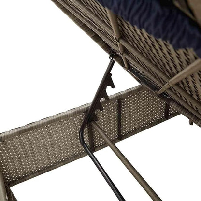 Gray PE Rattan Sun Lounger with Multi-Position Backrest, 78 x 31 x 15 in Outdoor Chaise Lounge Set with Side Table, UV-Resistant Patio Recliner for Poolside Garden Deck